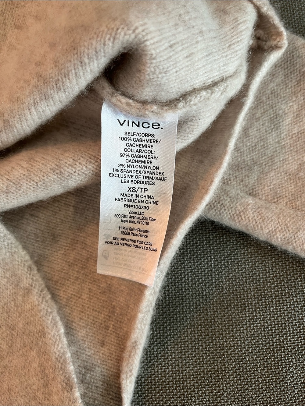 NWOT Vince Minimalist Luxury 100% Cashmere Cream Beige Polo Cardigan Sweater - Picture 6 of 10